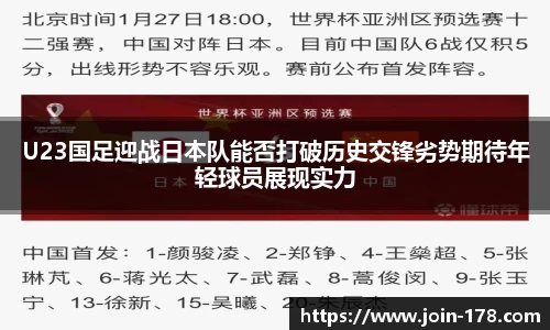 U23国足迎战日本队能否打破历史交锋劣势期待年轻球员展现实力