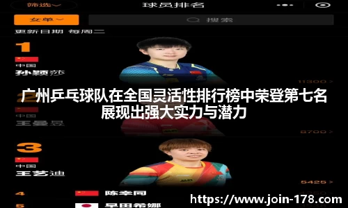 广州乒乓球队在全国灵活性排行榜中荣登第七名展现出强大实力与潜力